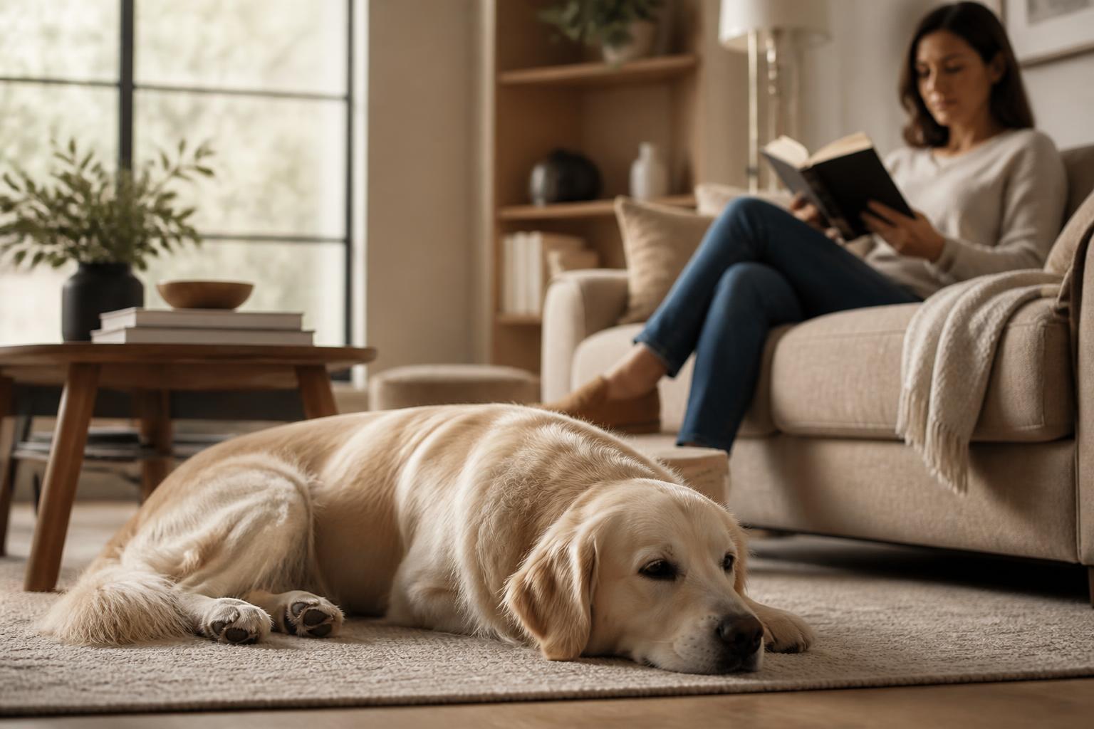 Chien détendu au domicile de son maître